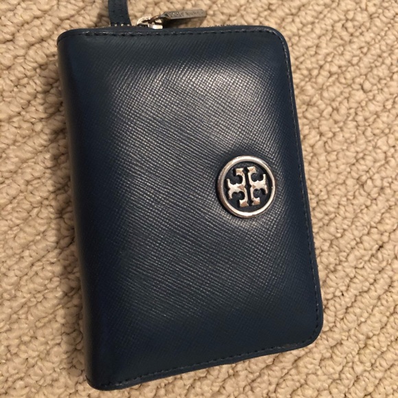 Tory Burch Handbags - Tory Burch Navy Coin Purse with Key Ring